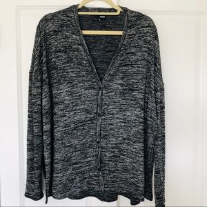 Wilfred Free Aritzia Black/Grey Marled Cardigan